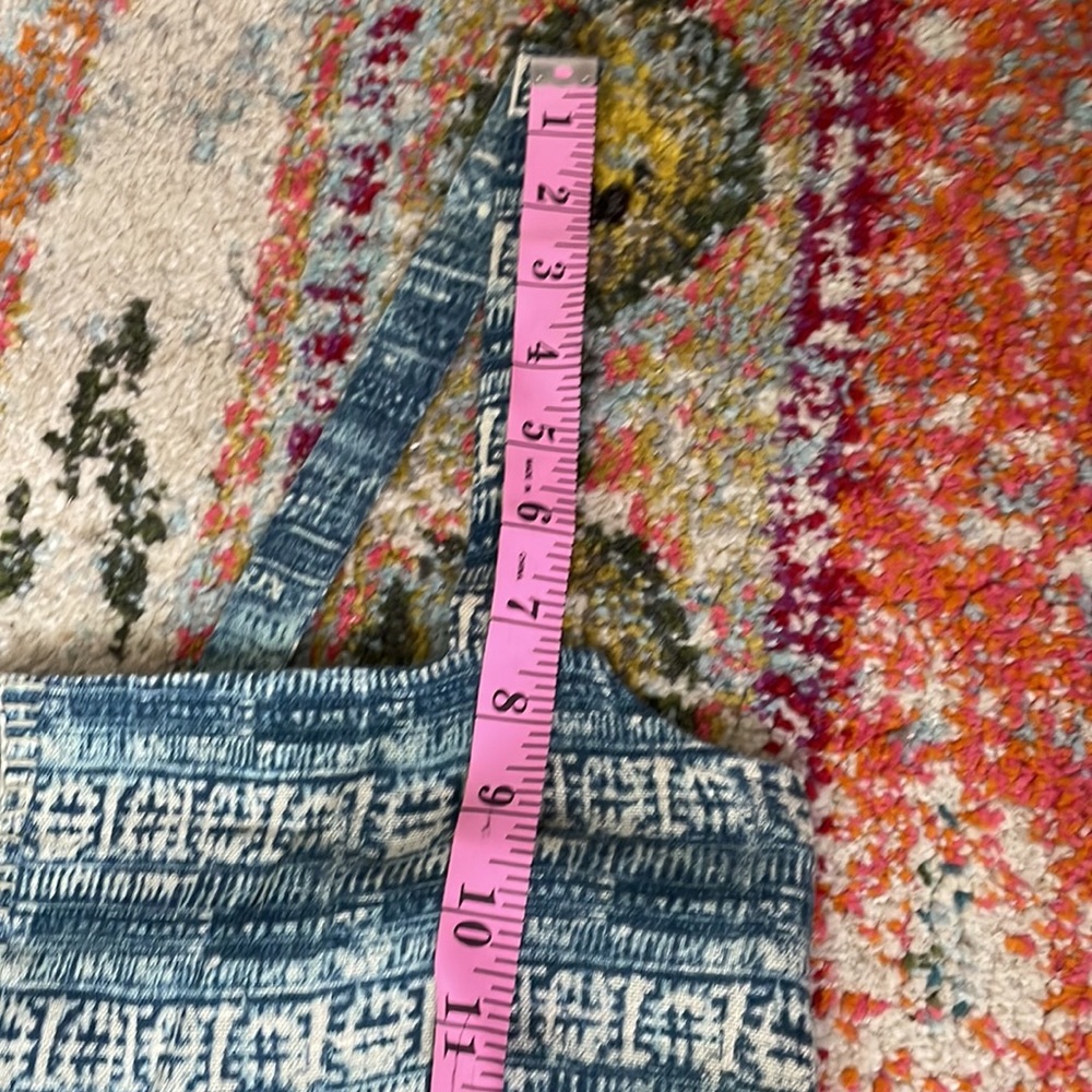 Free People Blue Boho Maxi Square Neck Tribal Print sz L - Picture 10 of 11